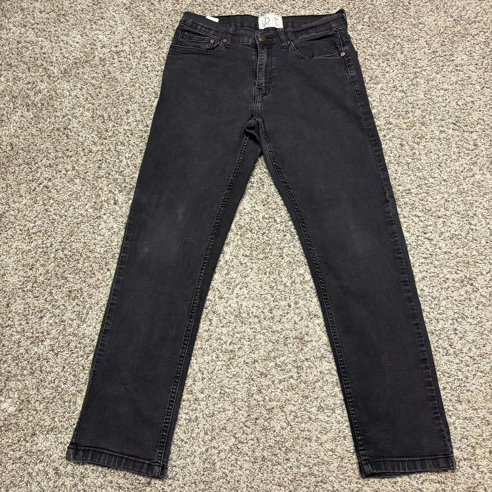 Luke & Dutch Jeans Mens 32x30 Black Stretch Denim Slim Straight Fit Casual Pants